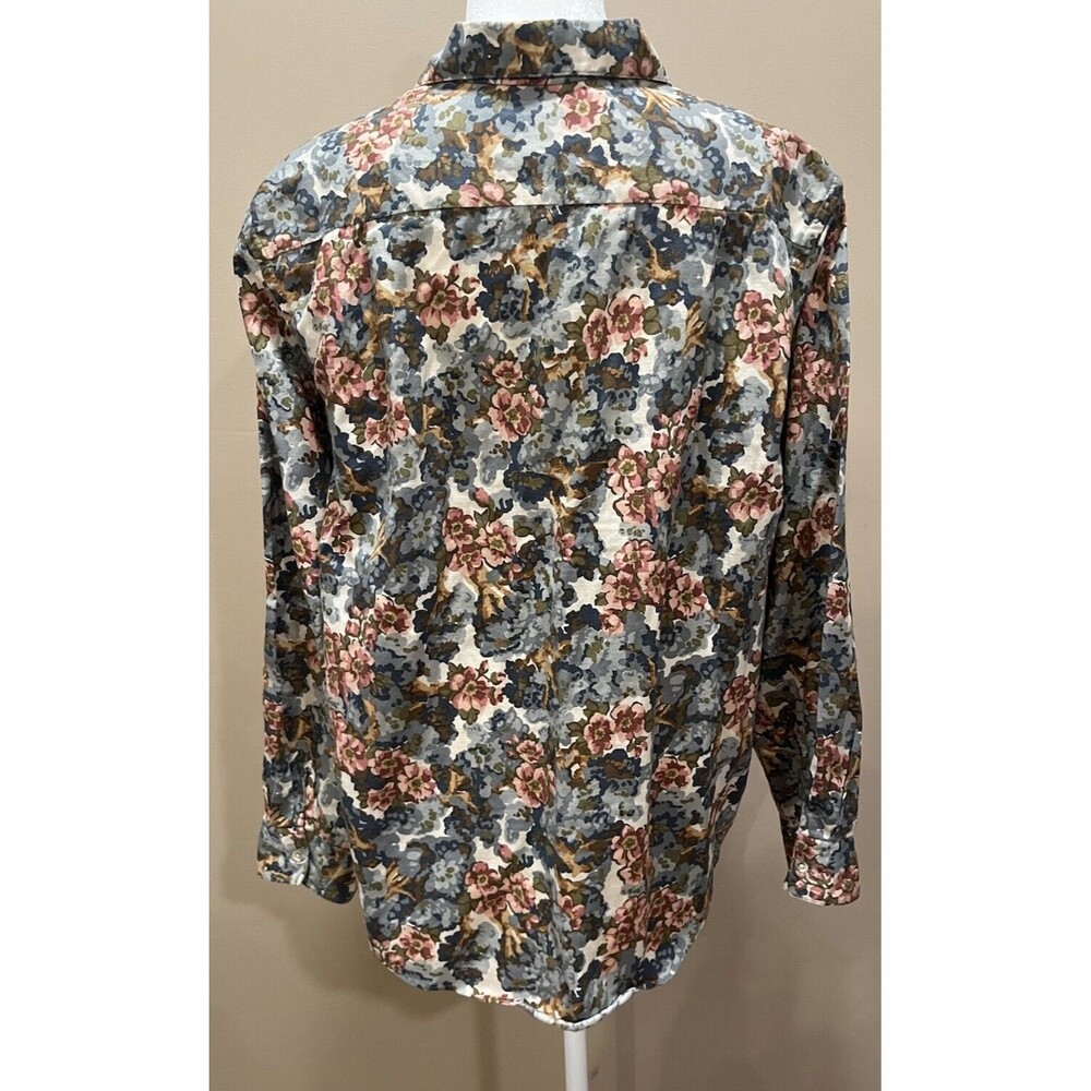 VTG LL Bean Cotton Floral Button Up Shirt 20 XXL Cottage Core Preppy Prairie - Picture 2 of 10